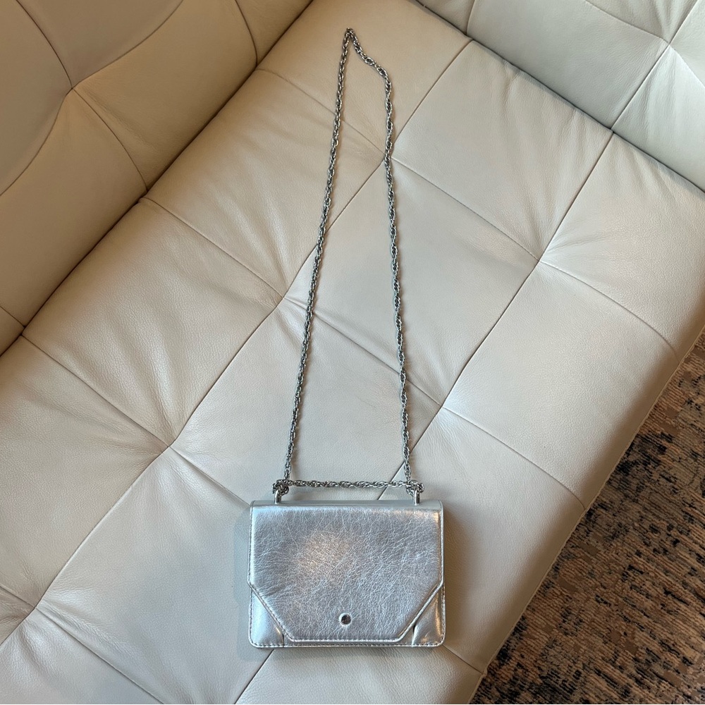 Banana Republic Metallic Silver Envelope Shoulder Bag
